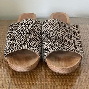 Madewell Leopard Fur Clogs Sz. 8.5